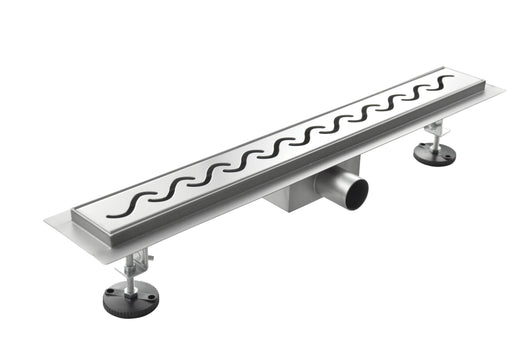 Canalina Di Scarico Per Piatto Doccia A Pavimento Acciaio Inox Modello Onda 80