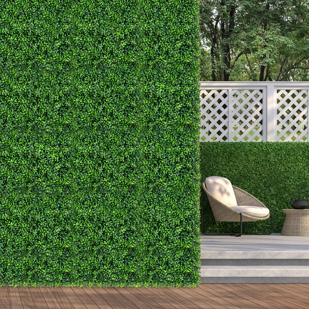 12 Pezzi pannelli di siepe artificiale 50x50cm, Pannelli da parete in erba per interni ed esterni per giardino-Piante artificiali
