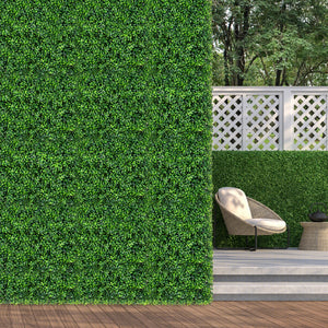 12 Pezzi pannelli di siepe artificiale 50x50cm, Pannelli da parete in erba per interni ed esterni per giardino-Piante artificiali