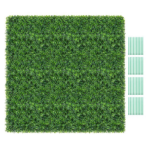 12 Pezzi pannelli di siepe artificiale 50x50cm, Pannelli da parete in erba per interni ed esterni per giardino-Piante artificiali