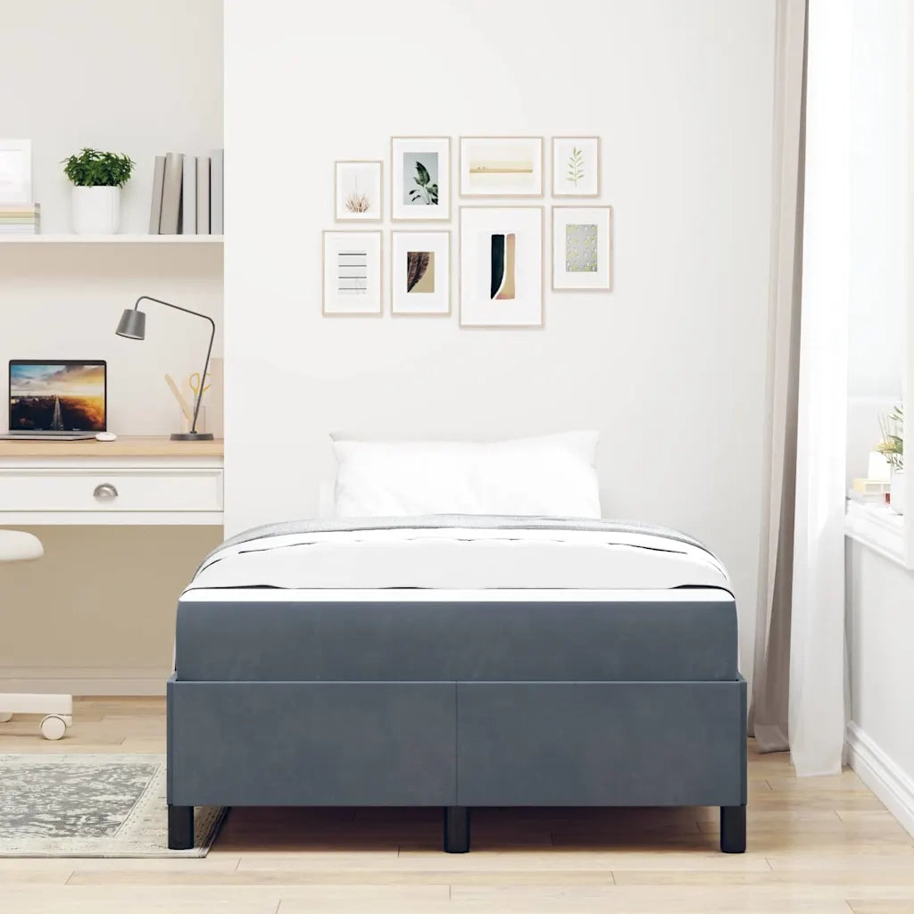Struttura del letto Grigio scuro 120 x 190 cm Tessuto