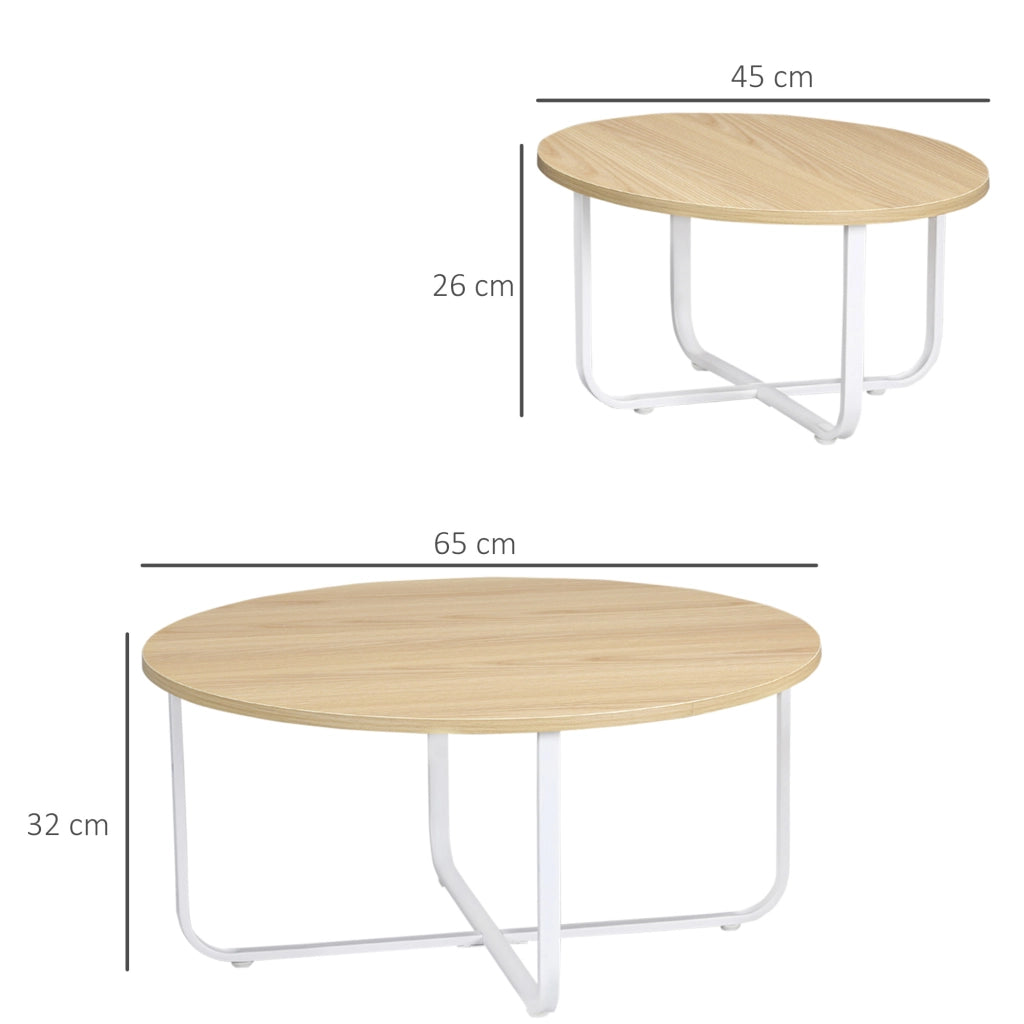 Tavolino da caff¨¨ ¨C zephmum ¨C Legno e Metallo 65x32 cm e 45x26 cm