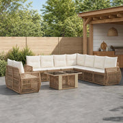 Set Divano da Giardino 10 pz Beige e Bianco Crema polyrattan 3436965