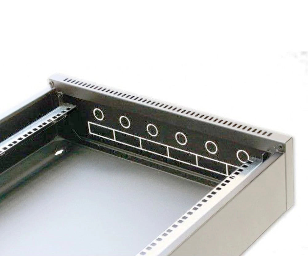 Armadio Rack 19'' Flat a muro p.30cm 6 unità sezione unica Grigio