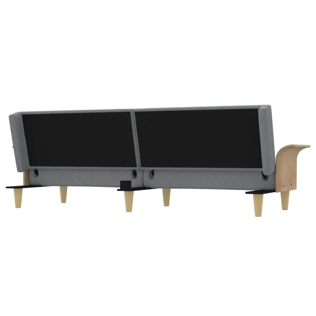 Divano Letto con Braccioli Grigio Chiaro in Tessuto 351843