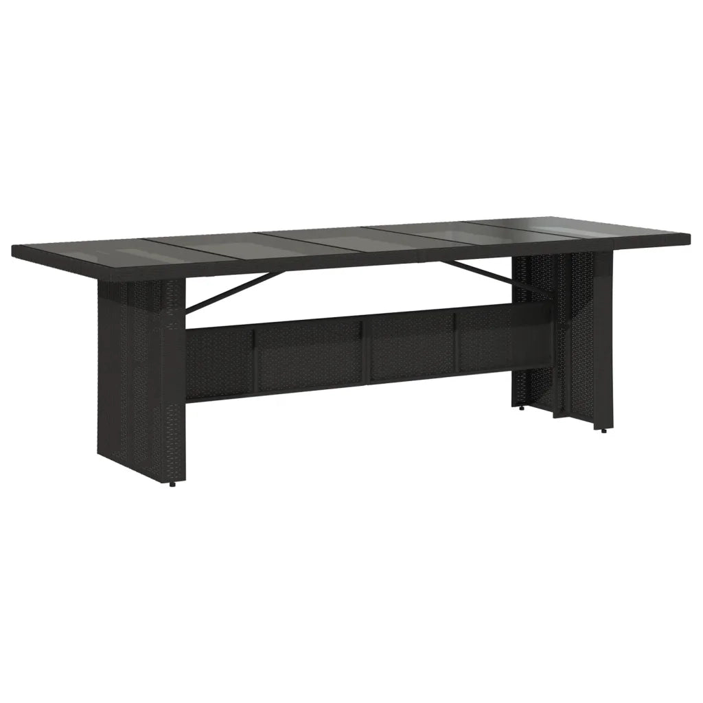Set da BistrÃ² da Giardino 11 pz con Cuscini Nero in Polyrattan