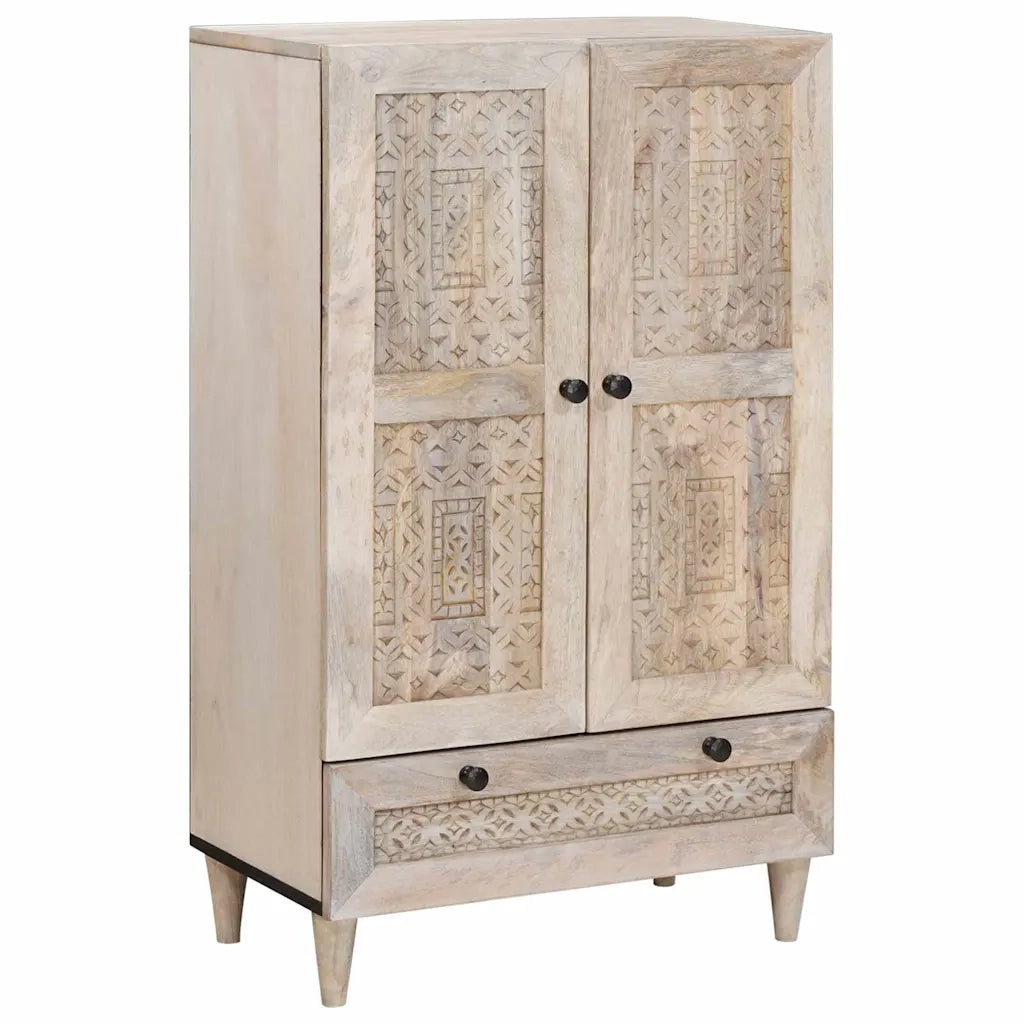 Credenza | Madia | Buffet da pranzo | Armadio da pranzo Bianco 60 x 33 x 100 cm legno massello di mango