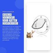 Voultura con 4 vie di blocco - Porta per gatti - Porta per animali domestici - Strisce a setole - Plastica ABS - Adatto per piccoli cani fino a 6 kg