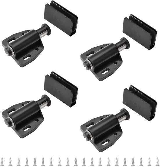 Viti magnetiche per porte in vetro - 4 pezzi - nero - per porte in vetro