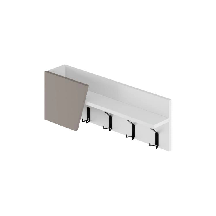 Mensola Appendiabiti da Parete Attaccapanni 74 cm Bianco e Beige Chiaro