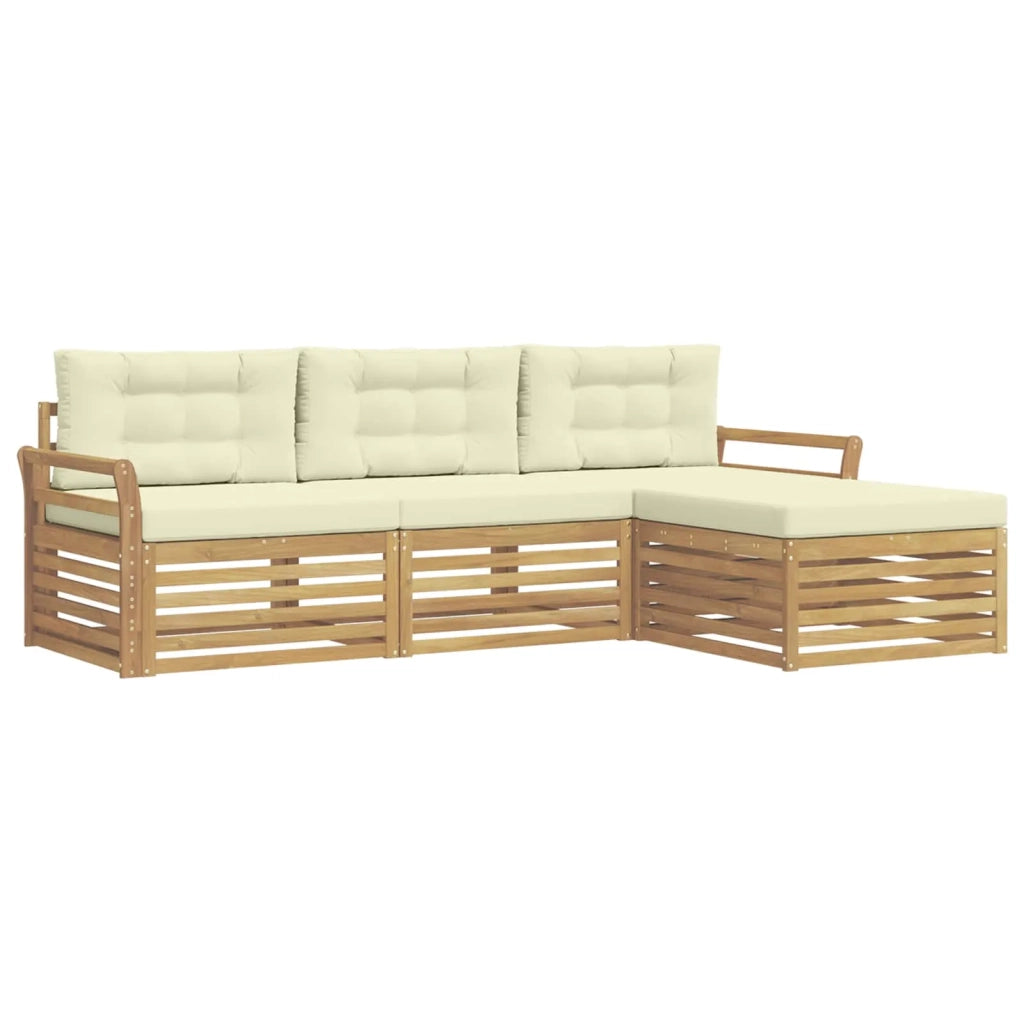 Set di divani da esterno 4 pcs Bianco e Crema 3390285