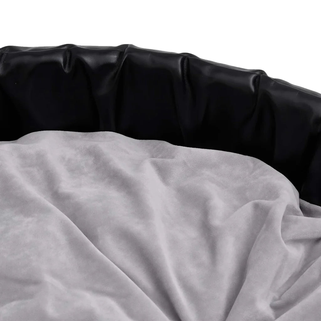 Lettino per Cani Nero e Grigio 79x70x19 cm Peluche e Similpelle CFW2935690