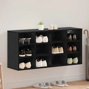 Mobile per scarpe con lo scaffale Rovere Nero 103 x 30 x 51 cm 875211