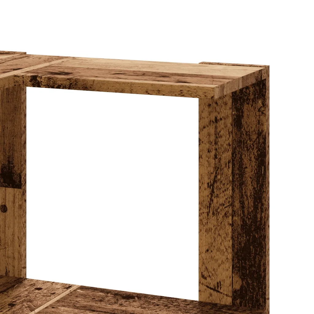 Libreria Angolare 3 Ripiani-Scaffale per Libri-Mobile di Stoccaggio Legno Vecchio 50x50x102 cm Legno
