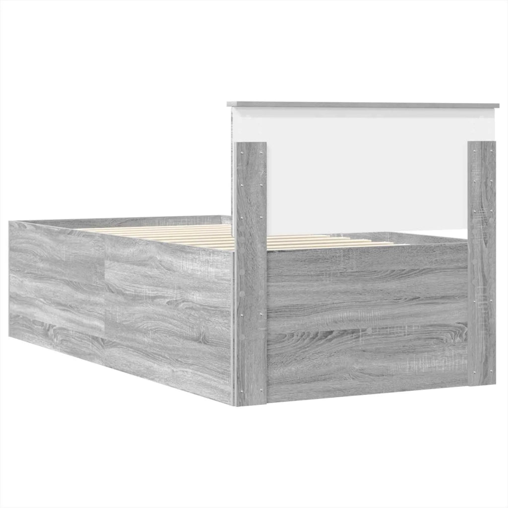 Letto singolo | Letto per adulti | Daybed Grigio Sonoma e Nero 75 x 190 cm Legno multistrato