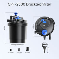 Set filtrante per laghetto CPF-2500 fino a 6000l UVC 11W Pompa NEO2800 Tubo