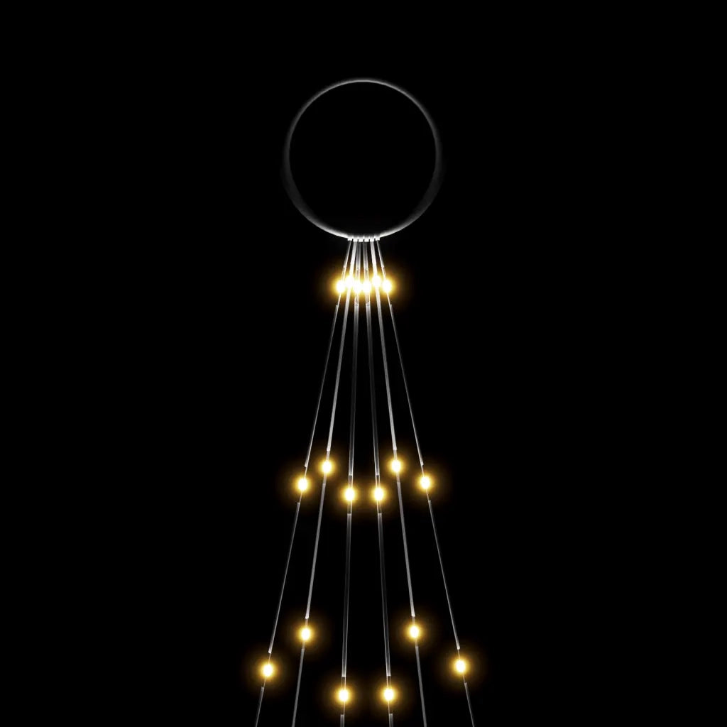 Albero di Natale Pennone Bianco Caldo 108 LED 180 cm