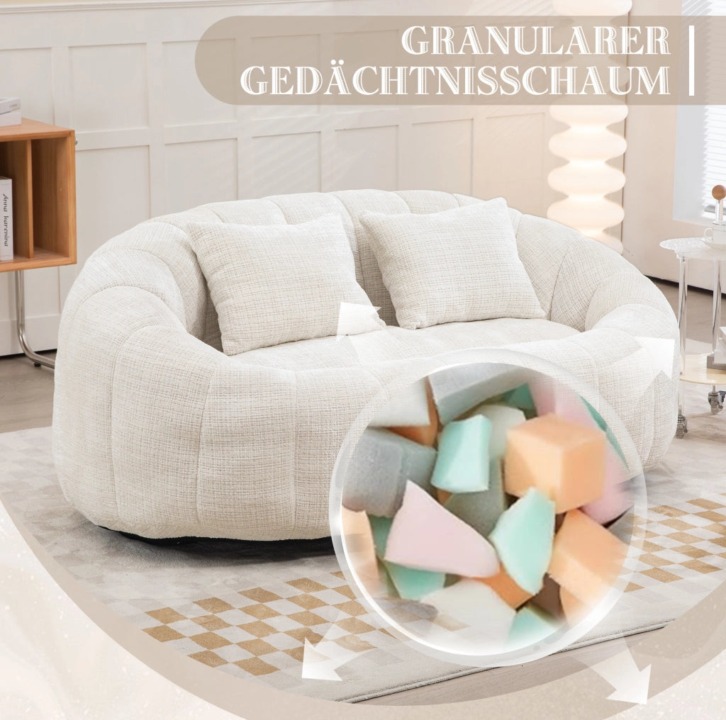 DIVANO SACCO 150x95x63 cm Chenille Beige a 2 posti