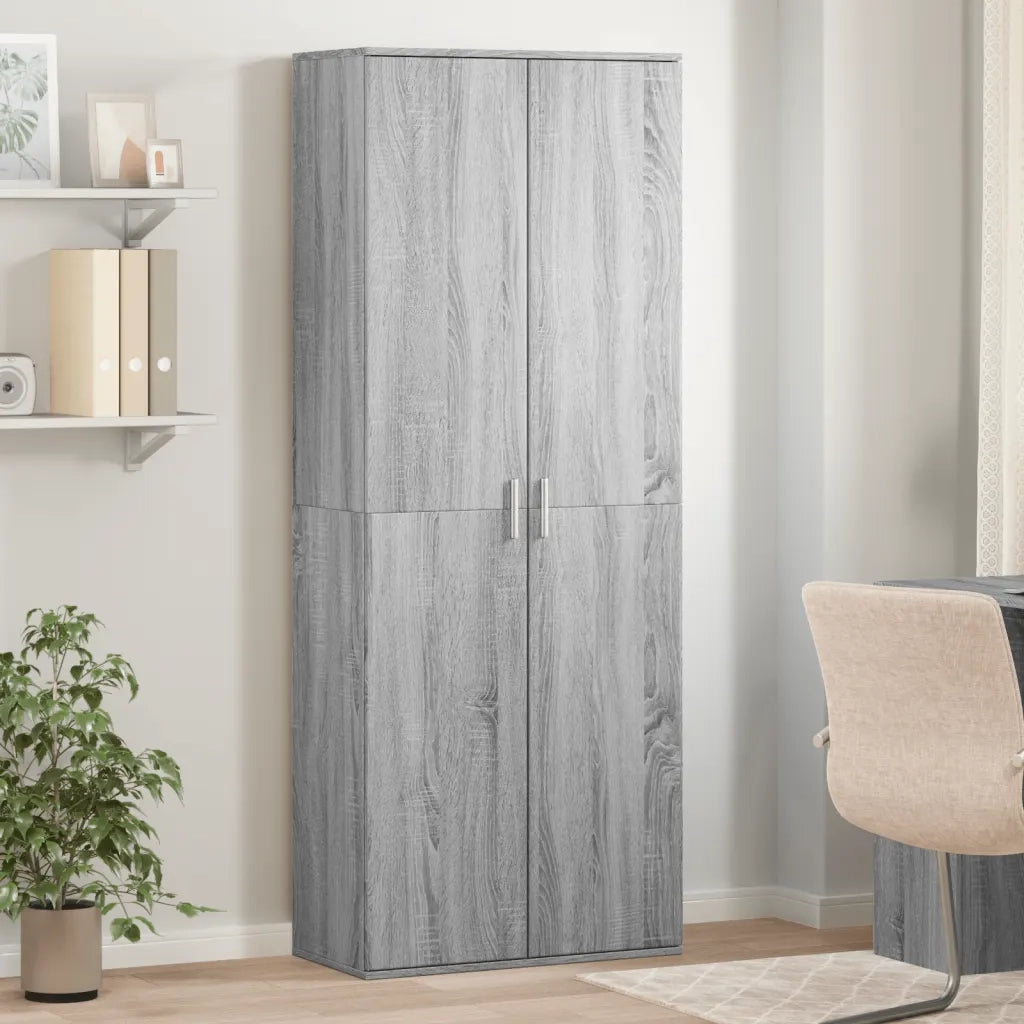 Credenza-Buffet-Armadio da cucina Grigio Sonoma 70x35x180 cm in Legno Multistrato