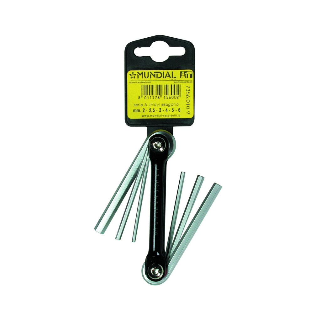SET CHIAVI ESAGONO MUNDIAL 2 - 2,5 - 3 - 4 - 5 - 6 mm - MUNDIAL