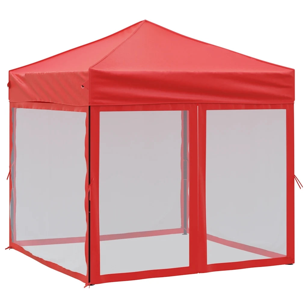 Tenda per Feste Pieghevole con Pareti Laterali Rosso 2x2 m 93513