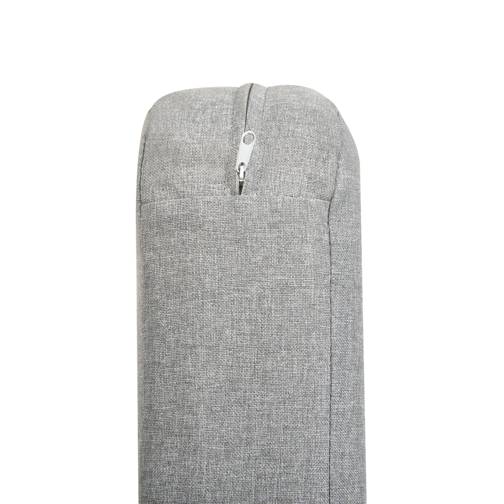 Pouf da giardino con struttura in metallo e cuscino a doghe in legno sintetico Grigio  74 x 74 cm stile elegante
