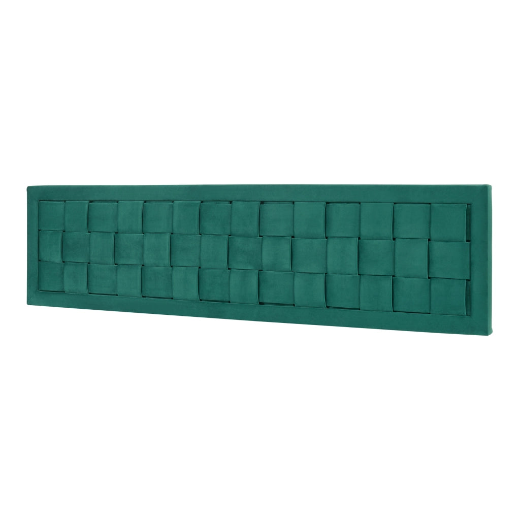 Testiera Imbottita Tervo da Parete per Letto Francese 140 x 50 cm - Verde [en.casa]