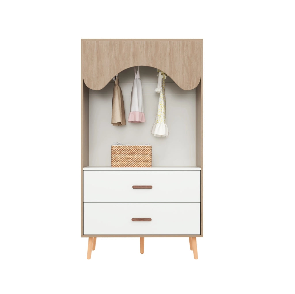 Armadio aperto per bambini bianco e legno 80x46x141,5 cm