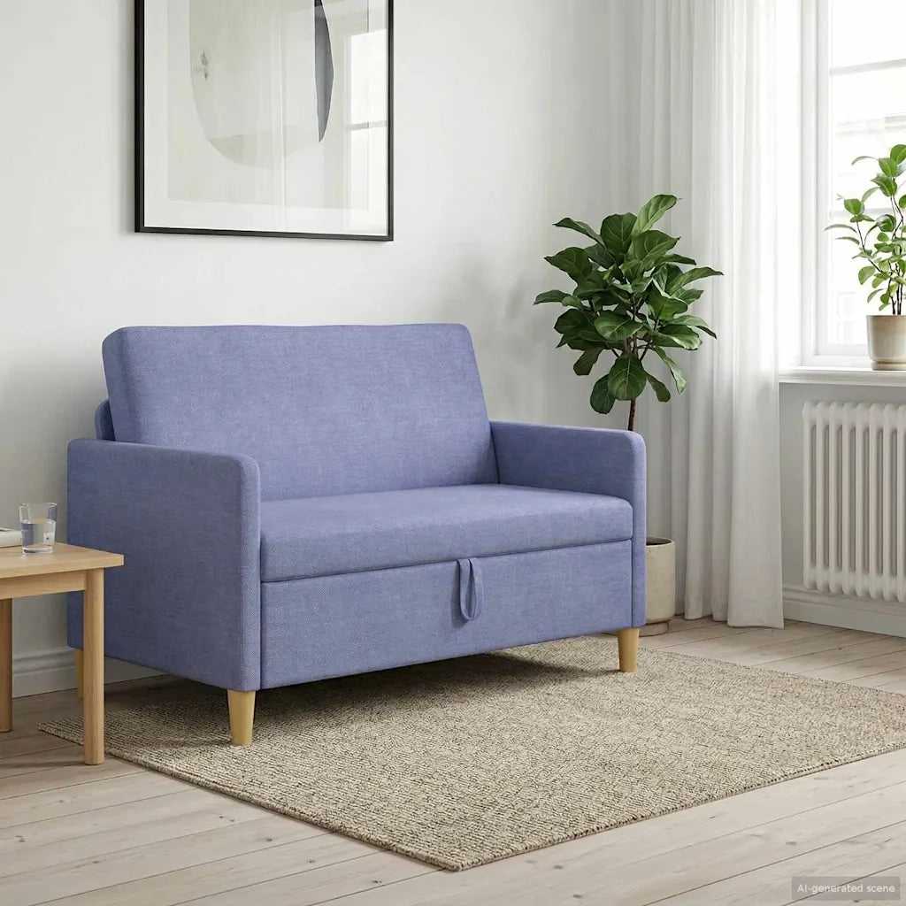 Divano con Storage Blu jeans 122 x 78 x 87 cm Poliestere 42036904