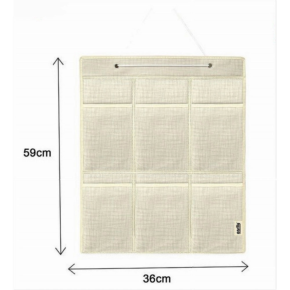 Trade Shop - Portaoggetti Organizer A Sospensione 6 Tasche Tessuto Bagno Camera 59x36cm 69714 -