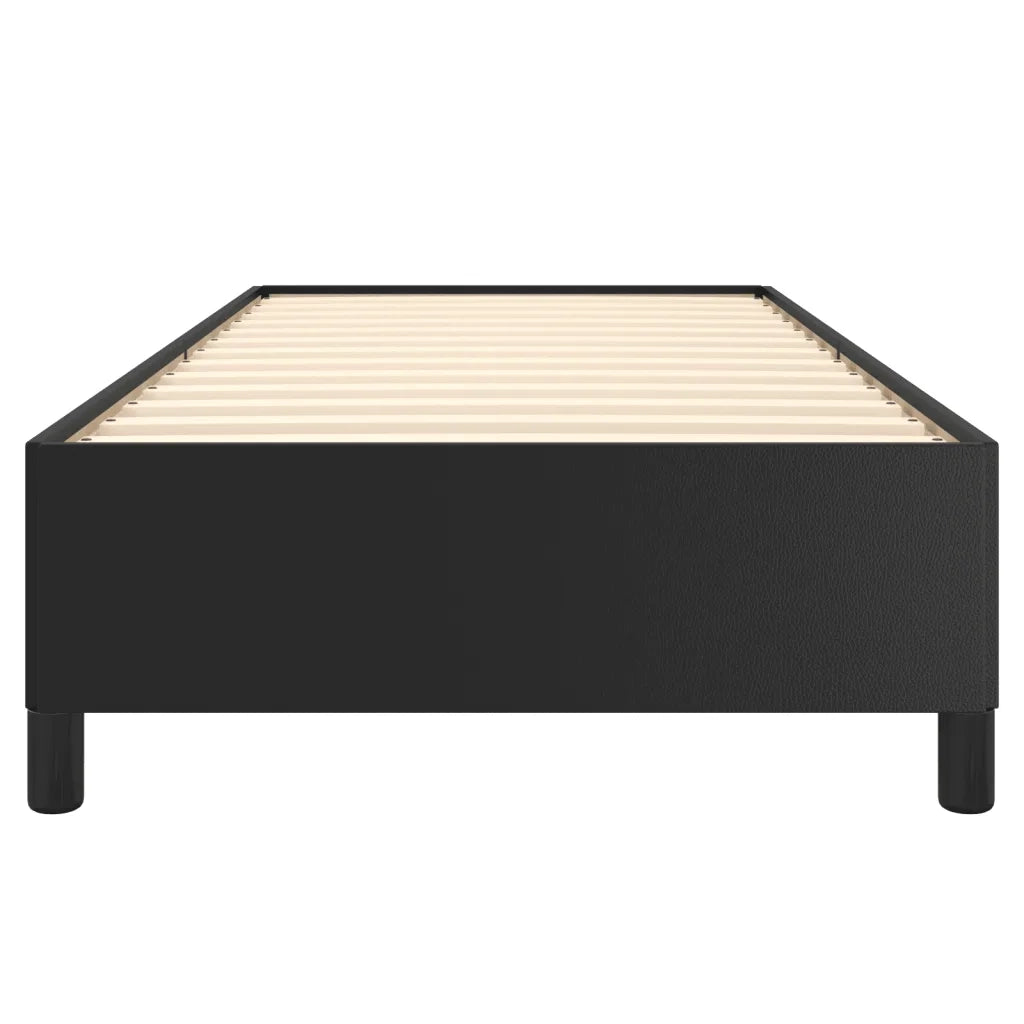 Letto singolo | Letto per adulti | Giroletto Nero 80x200 cm in Similpelle