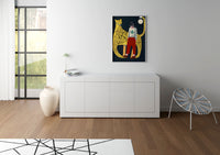 Madia 3 Ante e 3 Cassetti 200x40x83,5 cm Elios Bianco Lucido