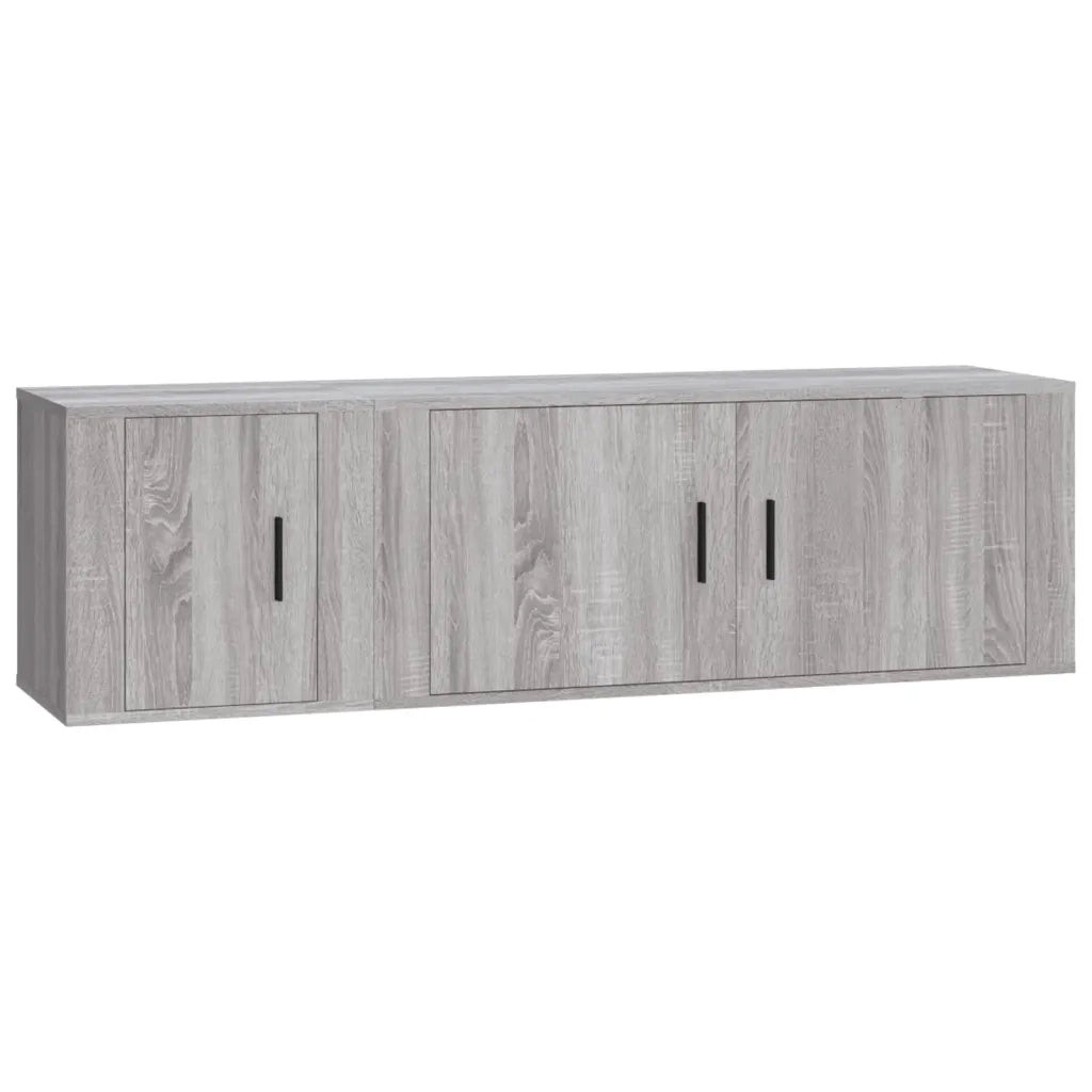 vidaXL Set Mobili Porta TV 2 pz Grigio Sonoma in Legno Multistrato