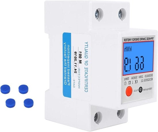 Energiametro Digitale a Display con Illuminazione LED a LED a 230V con Funzione di Reset e Contatore di Watt e Ore
