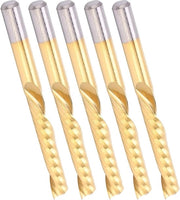 Set di 5 punterie a spirale 4 mm con testa HSS verniciata 25 mm di flusso e 45 mm di punteria completa per alluminio di rame