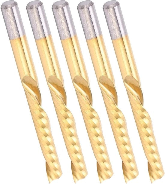 Set di 5 punterie a spirale 4 mm con testa HSS verniciata 25 mm di flusso e 45 mm di punteria completa per alluminio di rame