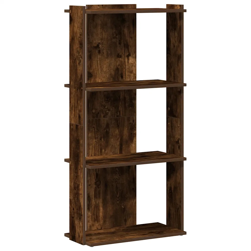 Libreria a 3 Ripiani Rovere Fumo 60x30x120 cm Legno Multistrato 860269