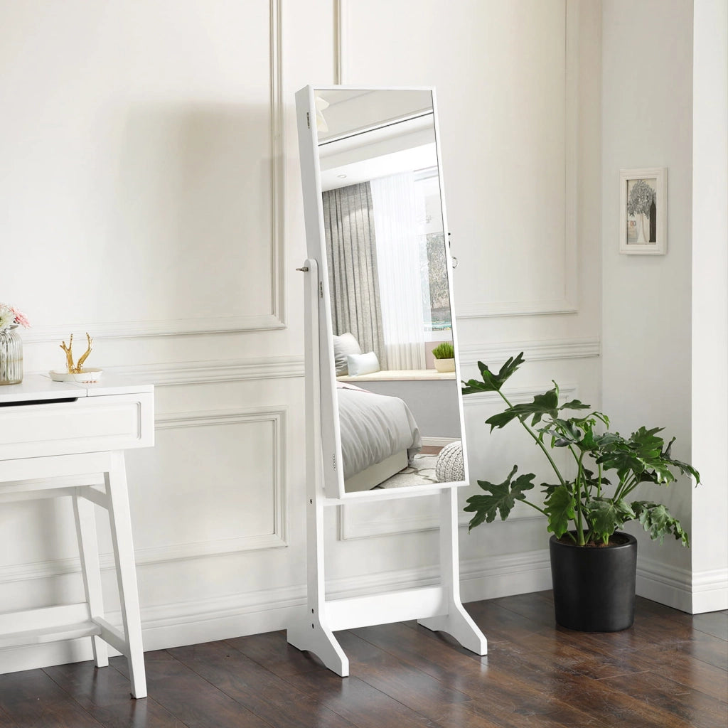 Valora MOBILE PORTAGIOIE SPECCHIATO Interno in velluto bianco per camera da letto