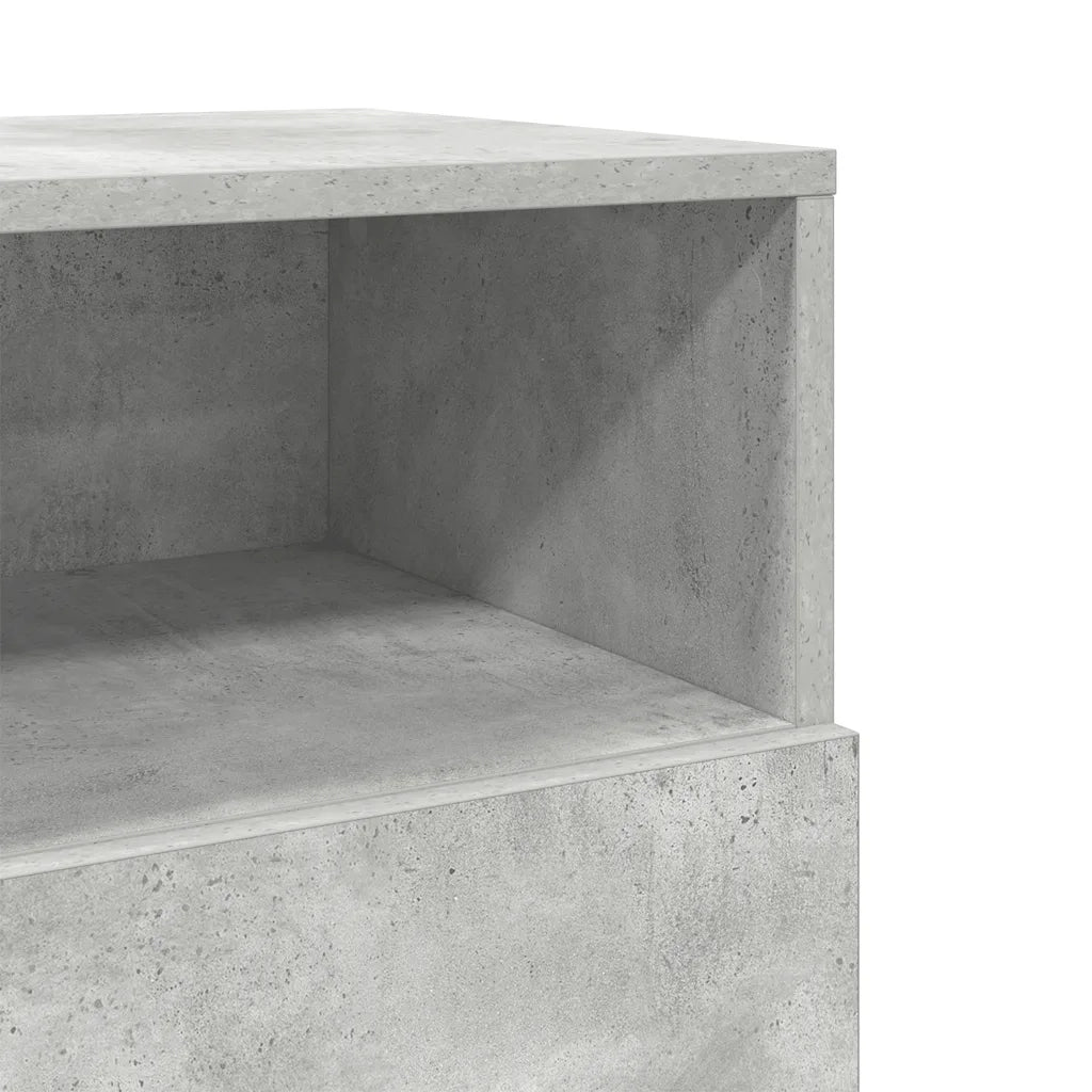 Comodini 2 pz con 2 Cassetti Grigio Cemento 36x36x68 cm
