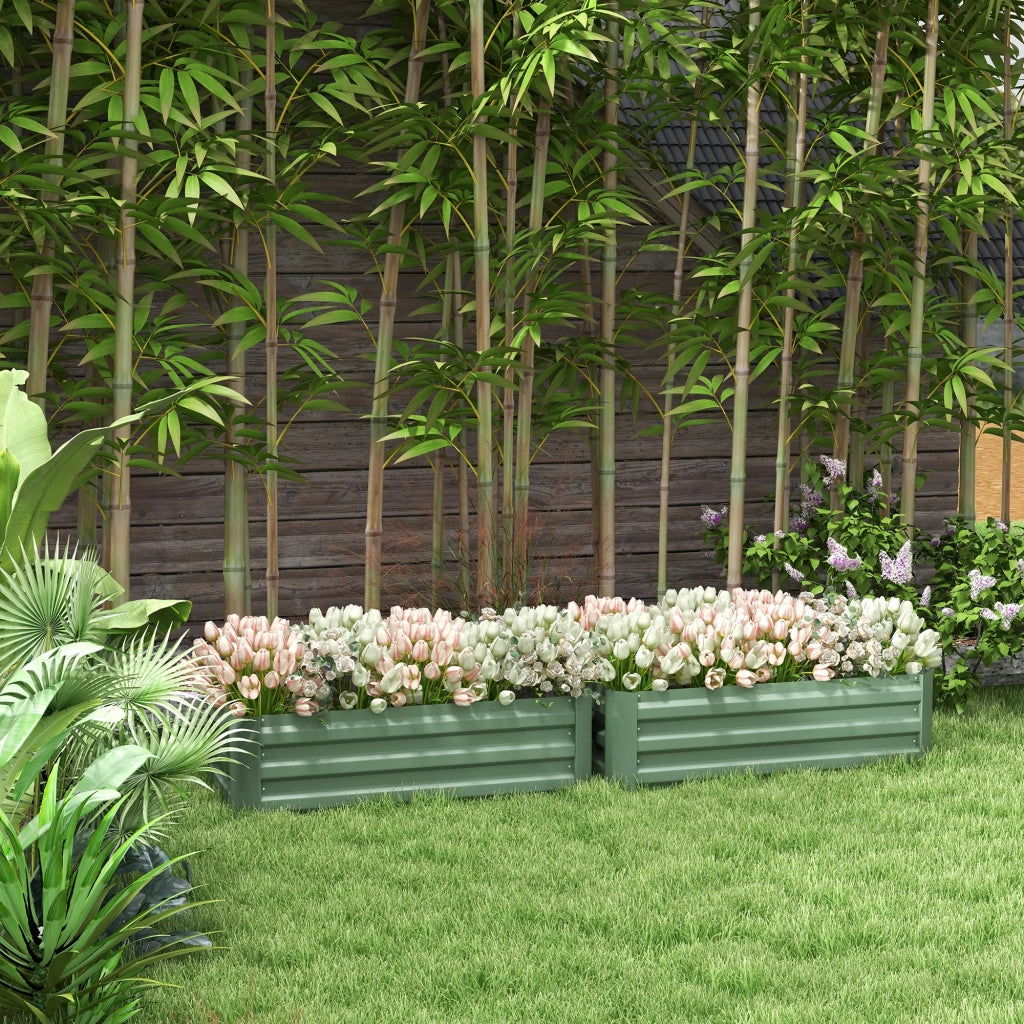 Fioriera Grande 2 Pezzi ¨C zephmum ¨C Verde 100x50x30 cm