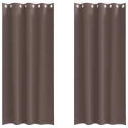 Tende Oscuranti | Tende Blackout con Anelli 2 pz Marrone Scuro 260 x 140 cm