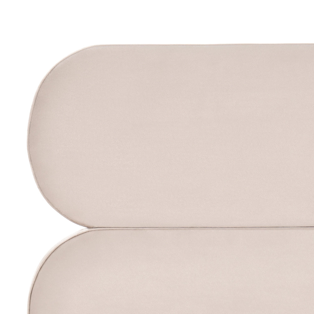Letto matrimoniale con rete testiera in velluto beige chiaro gambe in metallo camera da letto 120 x 200 cm classica minimalista