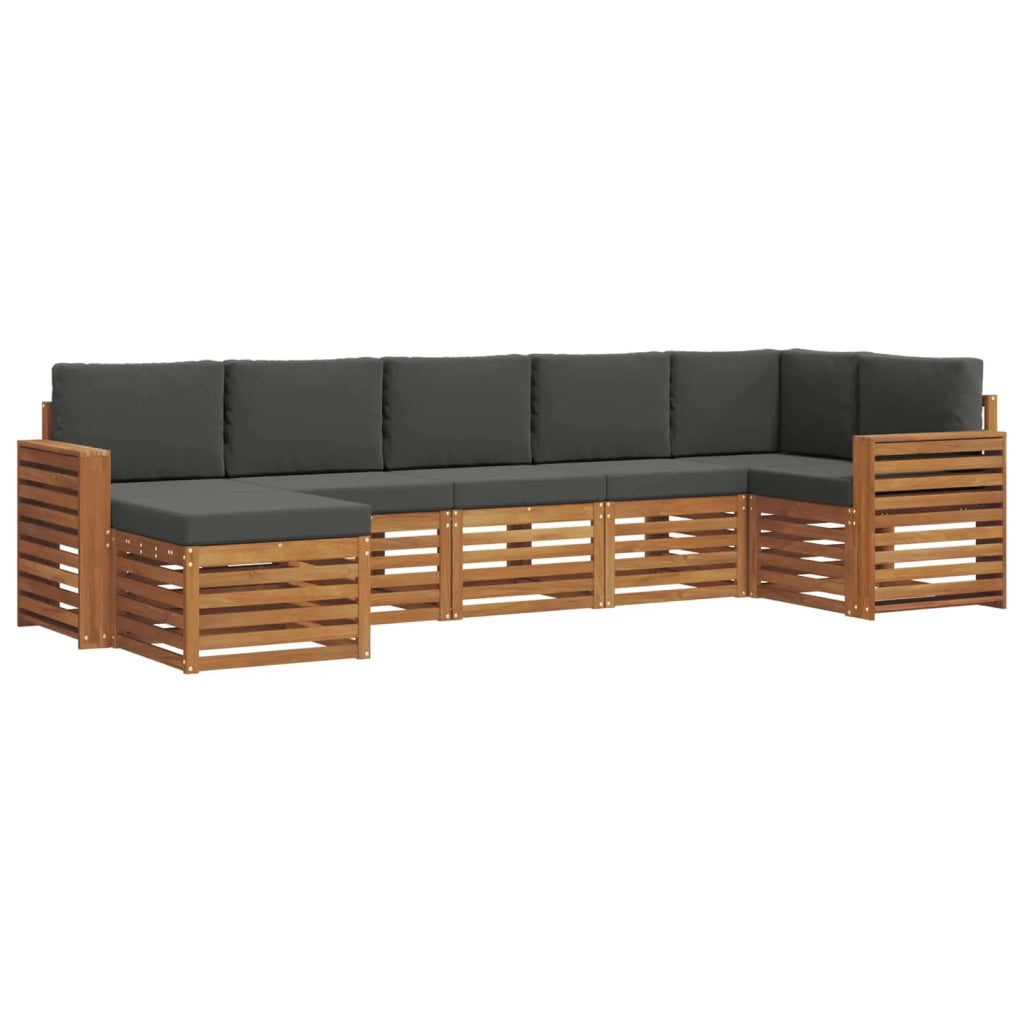 Set divano sezionale con cuscino 7 pcs Naturale e Antracite 3375177