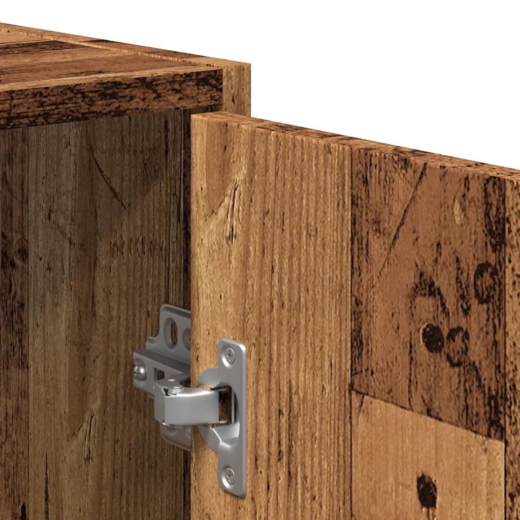 Mobile da Bagno con Specchio in Legno Antico Legno Multistrato 856042