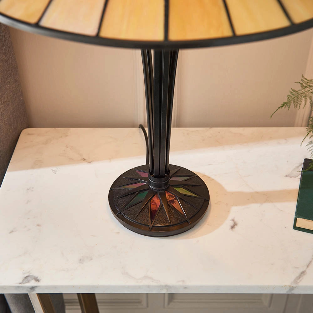 Lampada da tavolo Tiffany Dark Star, vetro, 2xE27 60W