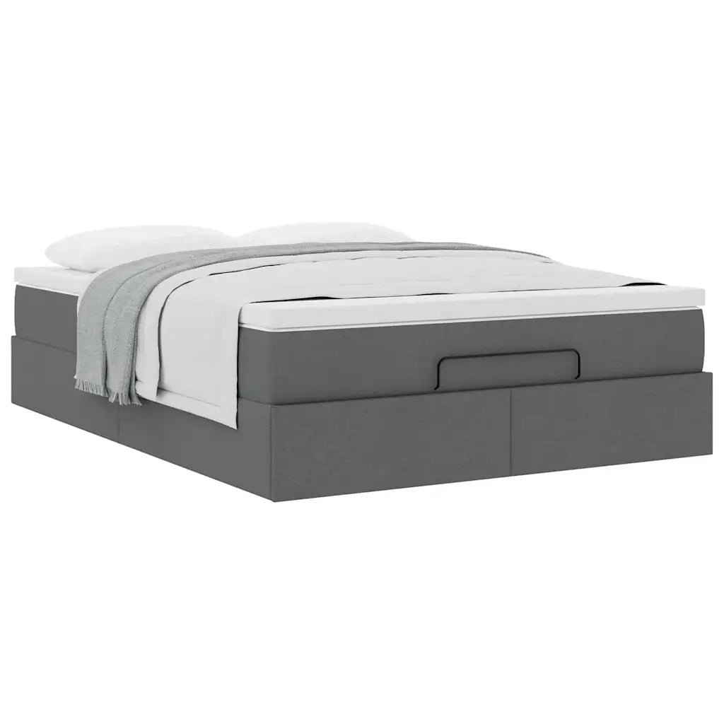 Struttura Letto Pouf con Materasso 140x190 cm in Tessuto 3311107