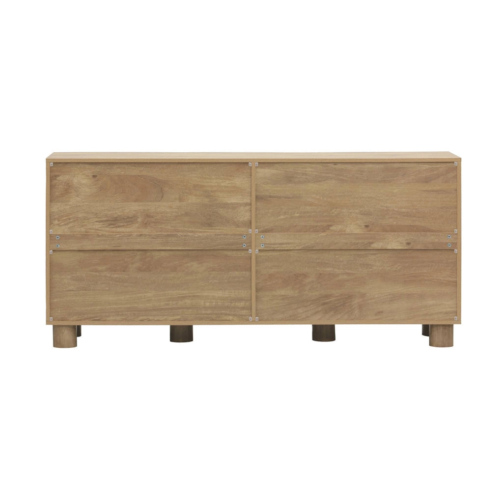 Credenza esotica effetto legno di mango 4 ante, 155cm, effetto legno
