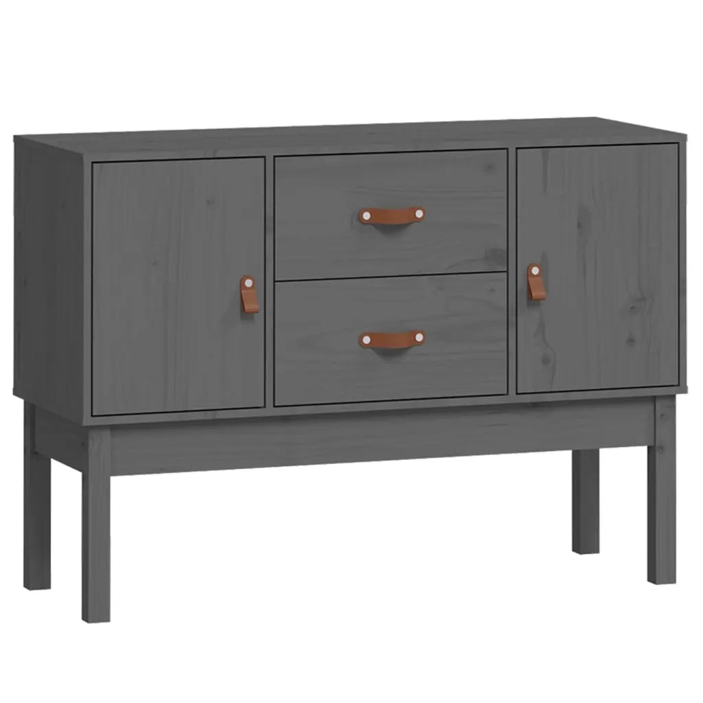 Credenza-Buffet-Armadio da cucina Grigia 110x40x78 cm in Legno Massello di Pino