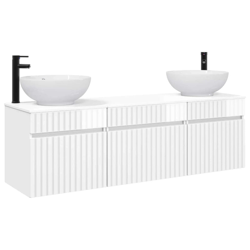 Set di Armadi da Bagno 3 pz Bianco Lucido 49 x 44,5 x 66,5 cm 3405761