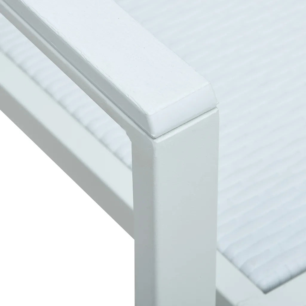 Sedie da Giardino 4 pz | Sedie da Esterno Bianche in Plastica Stile Rattan